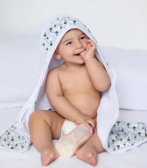 Toalha Com Capuz Bebê Vivaldi Azul