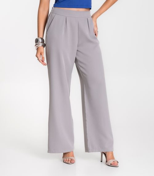 Calça Feminina Alfaiataria Com Bolsos Renaluci Cinza