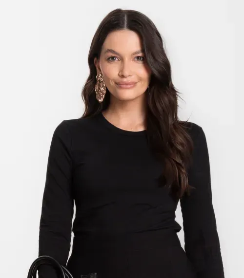 Blusa Manga Longa Básica Select Preto