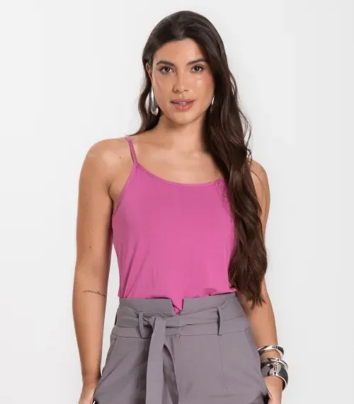 Blusa Feminina de Alças Básica Rovitex Rosa