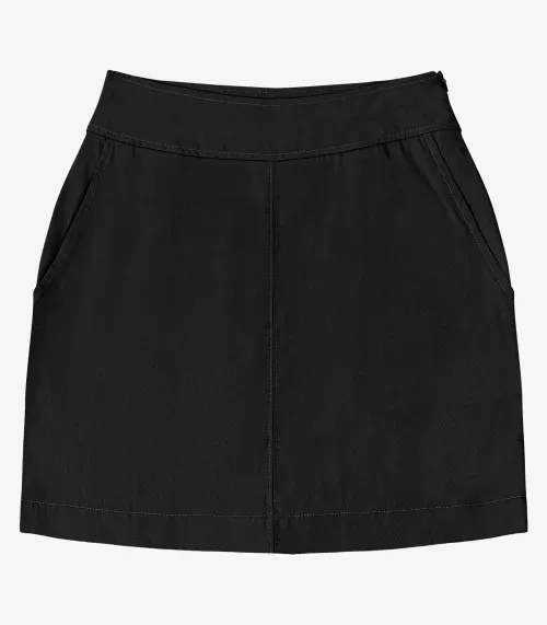 Saia Curta Feminina Com Bolsos Endless Preto