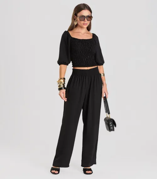 Calça Feminina Pantalona Dianna Preto