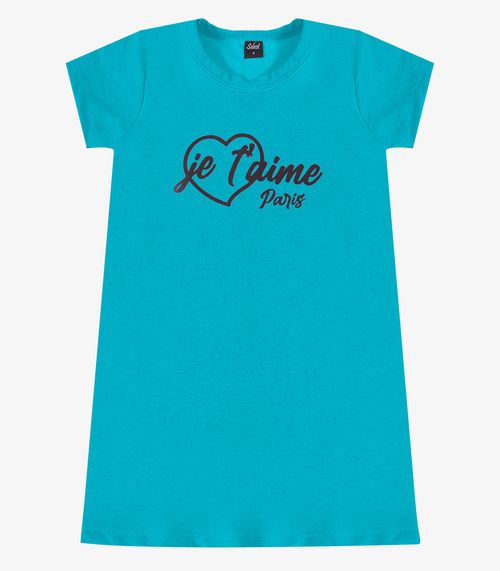 Vestido Feminino Infantil em Molecotton Select Azul