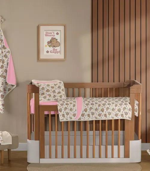 Jogo Cama Baby Estampado Vivaldi Rosa
