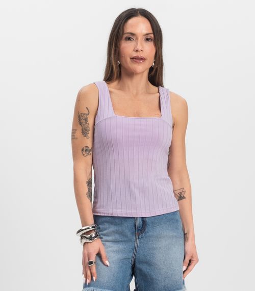 Regata Canelada Feminina Infinita Cor Roxo