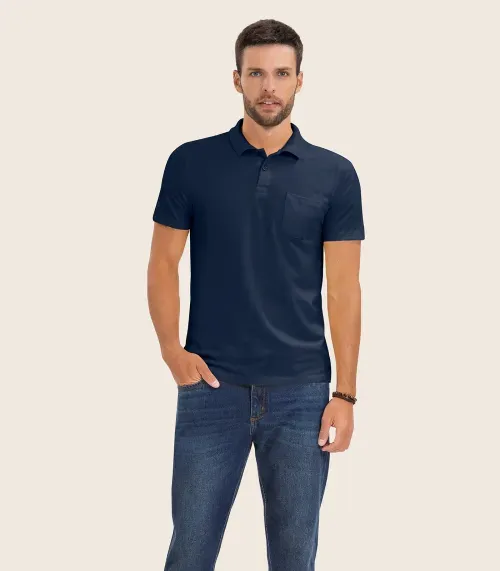 Polo Masculina Pique Diametro Azul