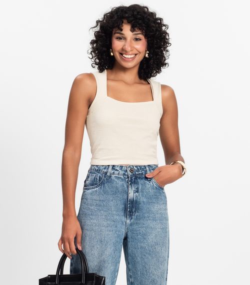 Cropped Feminino Select Bege