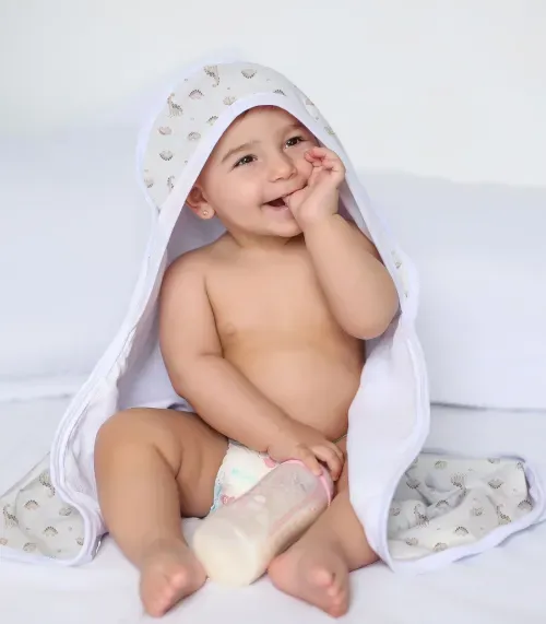 Toalha Com Capuz Bebê Vivaldi Bege