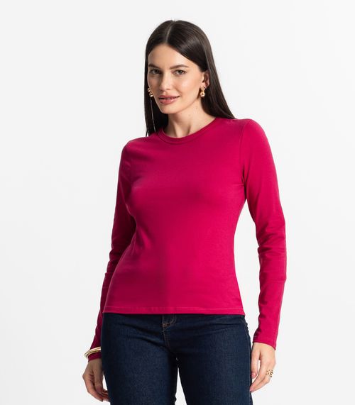 Blusa Manga Longa Básica Select Vinho