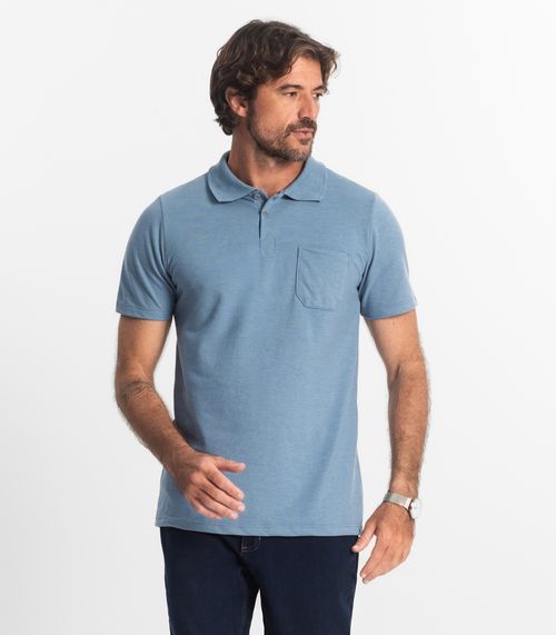 Polo Masculina Pique Diametro Azul