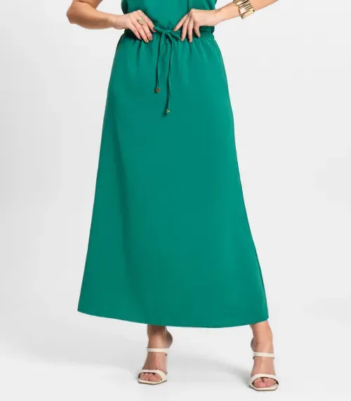 Saia Midi Feminina em Twill Cey Rovitex Verde
