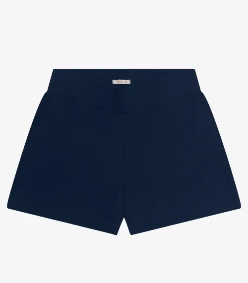 Shorts Plus Size em Piquet Verona Secret Glam Azul