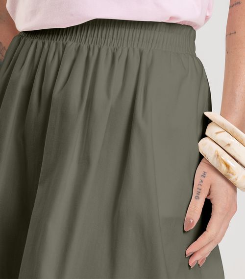 Saia Midi Feminina em Sarja Dianna Verde