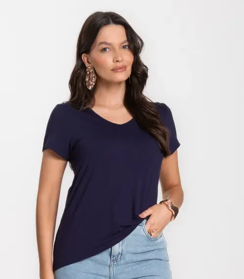 Blusa Feminina Básica Select Azul