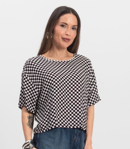 Blusa Feminina Estampada Infinita Cor Preto