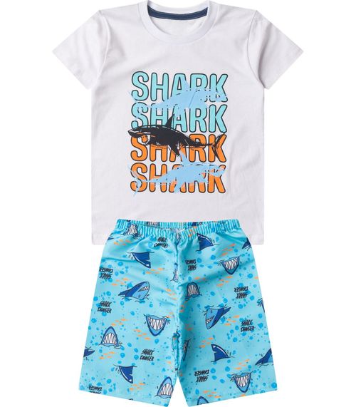 Conjunto Infantil Menino Curto Estampado Select Branco