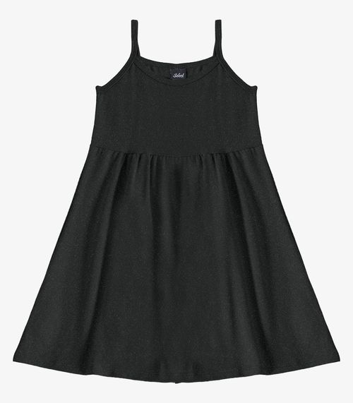 Vestido Feminino Infantil de Alças Select Preto