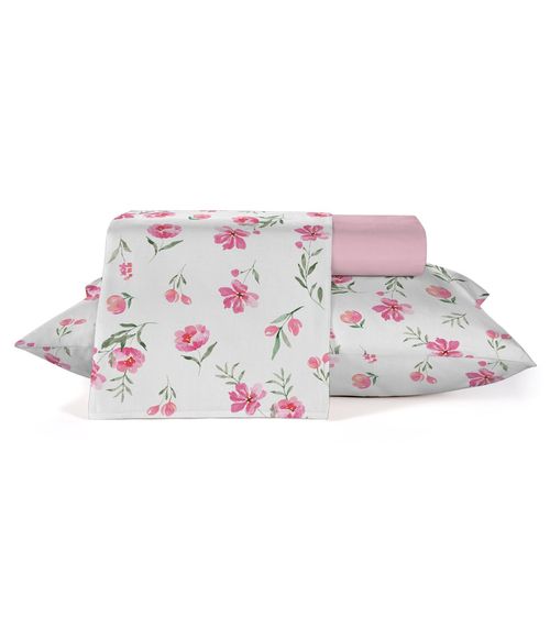 Jogo De Cama Classic Queen 4 Peças Teka Rosa