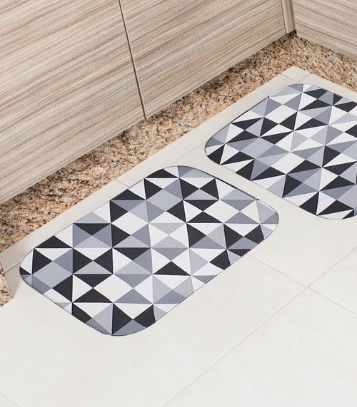 Tapete Cozinha Base Antiderrapante Tapetes Junior Cinza