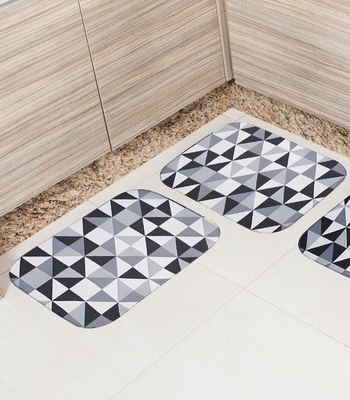 Tapete Cozinha Base Antiderrapante Tapetes Junior Cinza