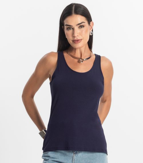 Regata Feminina Básica em Viscotorcion Rovitex Azul