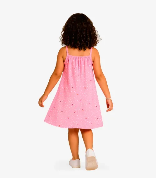 Vestido de Alça Infantil Infinita Cor Rosa