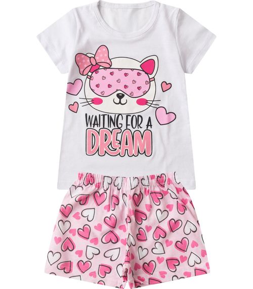 Pijama Infantil Menina Brilha no Escuro Select Branco