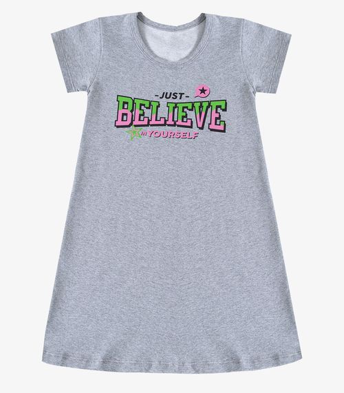 Vestido Infantil em Molecotton Select Cinza