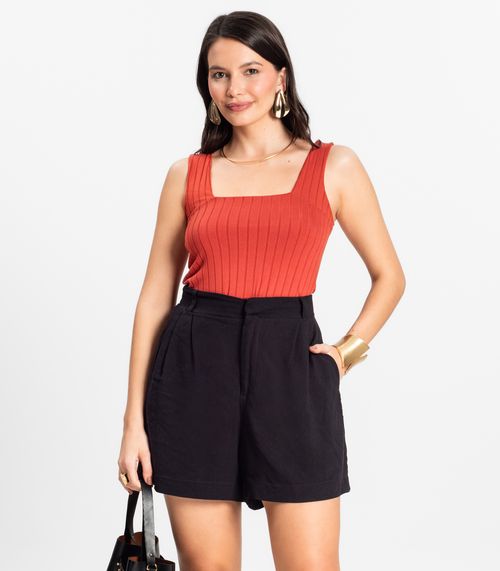 Regata Canelada Feminina Infinita Cor Laranja