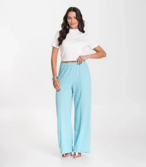 Calça Feminina Pantalona Infinita Cor Azul