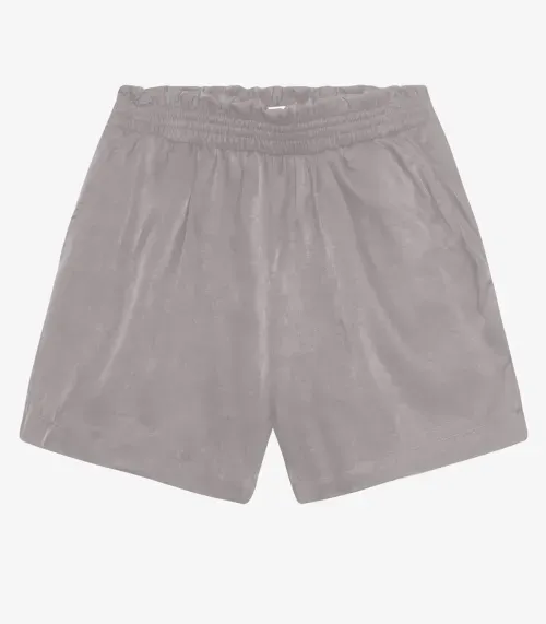 Shorts Juvenil Feminino em Slub Acetinado Minty Cinza