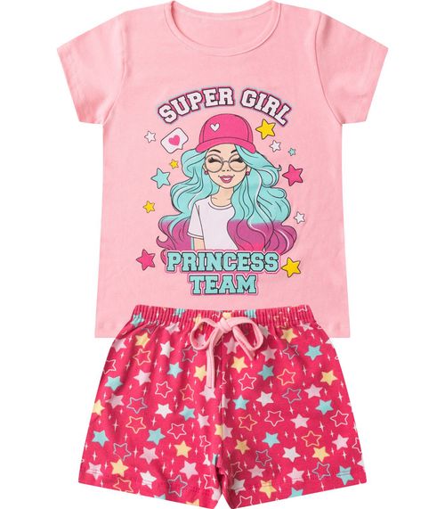Conjunto Infantil Menina Básico Curto Select Rosa