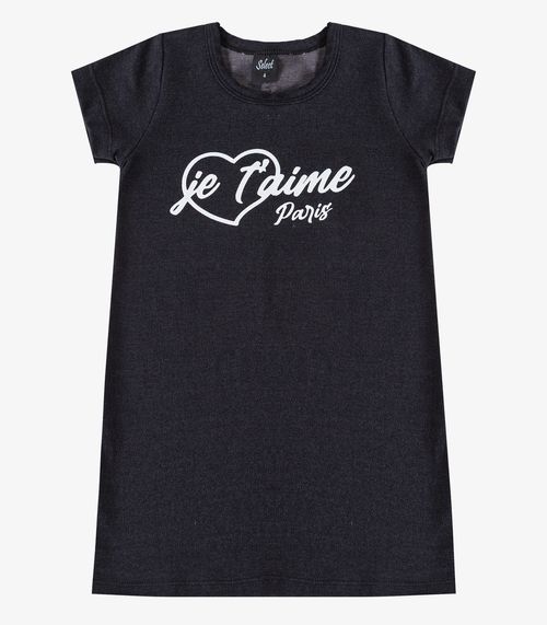 Vestido Feminino Infantil em Molecotton Select Cinza