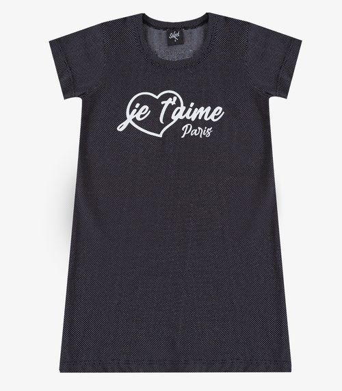 Vestido Feminino Infantil em Molecotton Select Preto