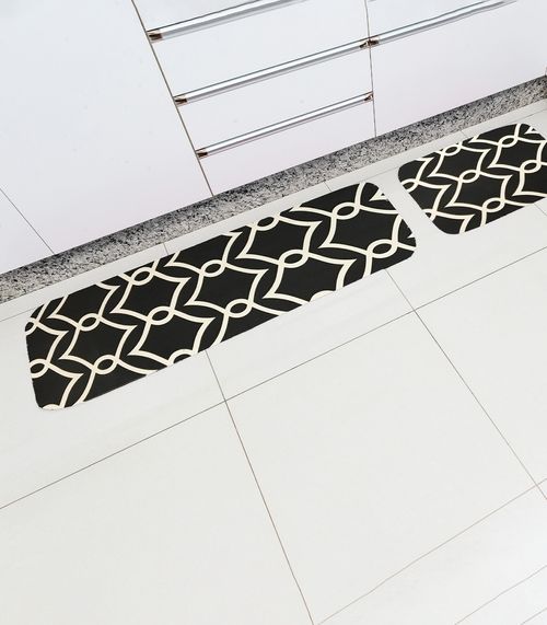 Tapete Cozinha Base Antiderrapante Tapetes Junior Preto