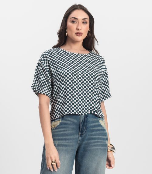 Blusa Feminina Estampada Infinita Cor Verde