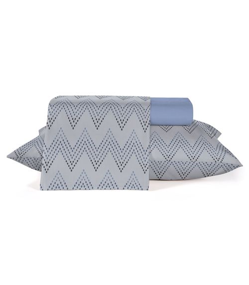 Jogo De Cama Classic Casal 4 Peças Teka Azul
