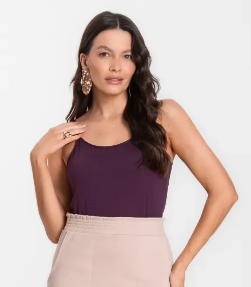 Blusa Feminina de Alças Básica Rovitex Cinza