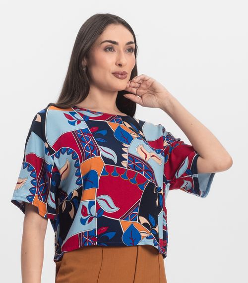 Blusa Feminina Estampada Infinita Cor Azul