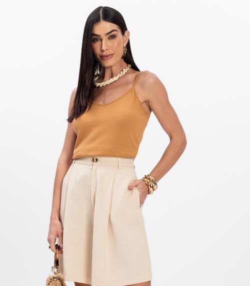 Blusa de Alça Infinita Cor Chocolate