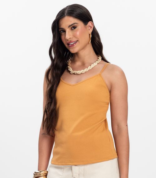Blusa de Alça Infinita Cor Amarelo