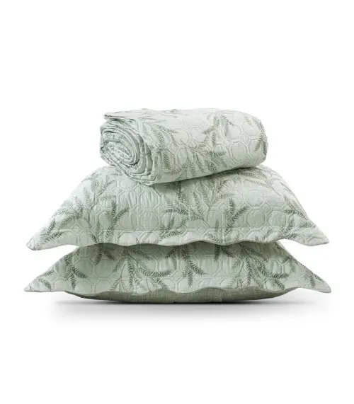 Kit Cobre Leito Matelassê Queen Appel Verde