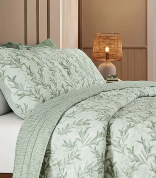 Kit Cobre Leito Matelassê Queen Appel Verde