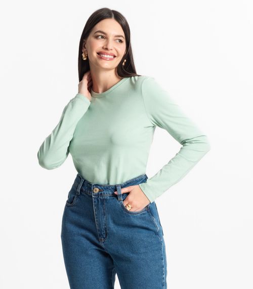 Blusa Manga Longa Básica Select Verde