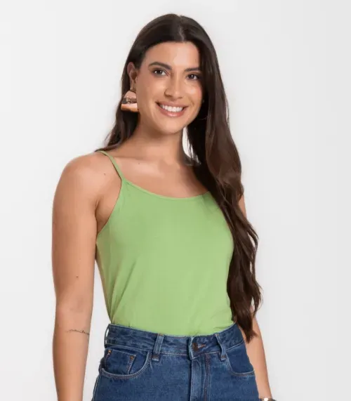 Blusa Feminina de Alças Básica Rovitex Verde