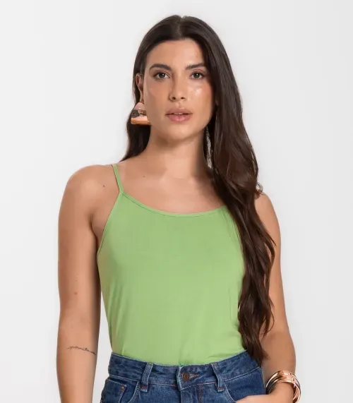 Blusa Feminina de Alças Básica Rovitex Verde