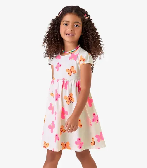 Vestido Feminino Meia Malha Rovi Kids Bege