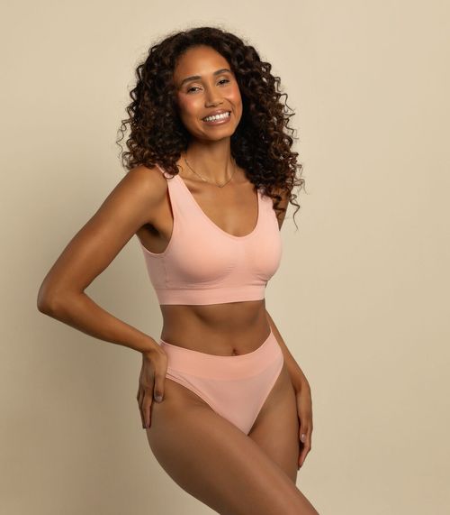 Calcinha Fio Cós Largo Sem Costura Basic Pro Rosa