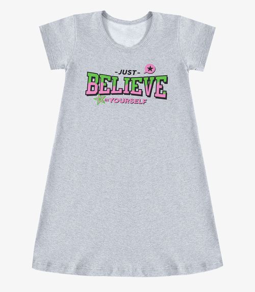 Vestido Infantil em Molecotton Select Cinza