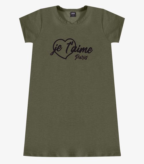 Vestido Feminino Infantil em Molecotton Select Verde